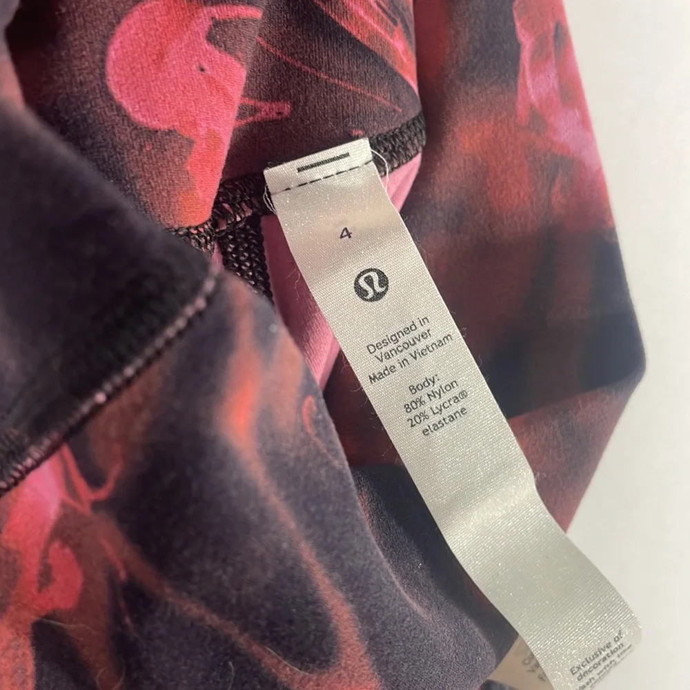 LULULEMON Size 4, Align Pants, Leggings, Black, Pink, Yoga, High Rise - Picture 5 of 7